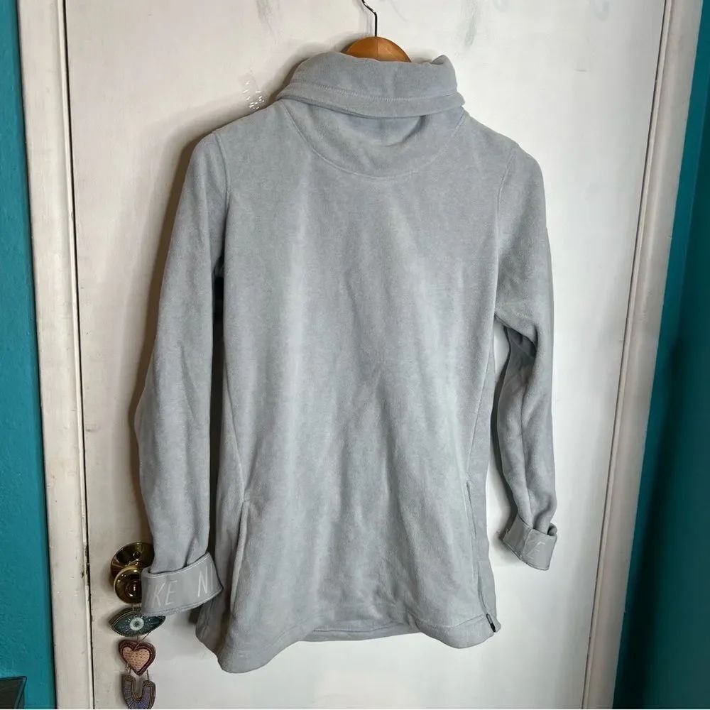 Nike High Neck Gray Long Sleeve Pullover Fleece